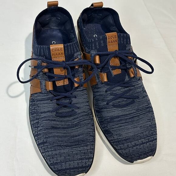 Cole Haan Mens Grandmotion Stitchlite Woven Navy Leather Sneaker Shoes - Size 11 - Picture 3 of 11